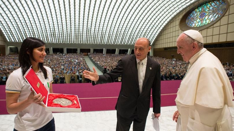 FOTO Papa Francesco incontra la Polisportiva Lazio