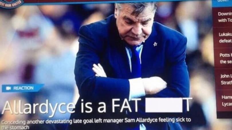 Hacker contro Allardyce, tecnico insultato online