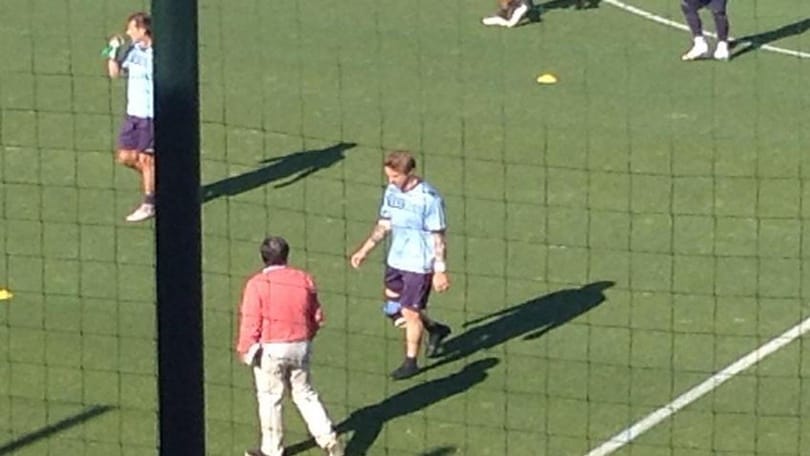 FOTO Spavento Lazio, Biglia interrompe l'allenamento