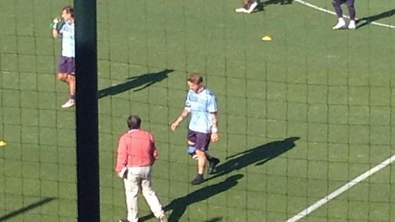 FOTO Spavento Lazio, Biglia interrompe l'allenamento