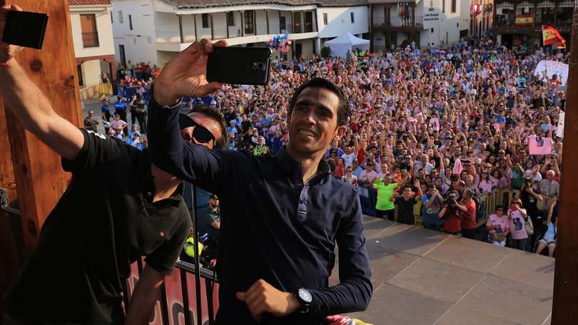 Contador festeggia il Giro a casa sua