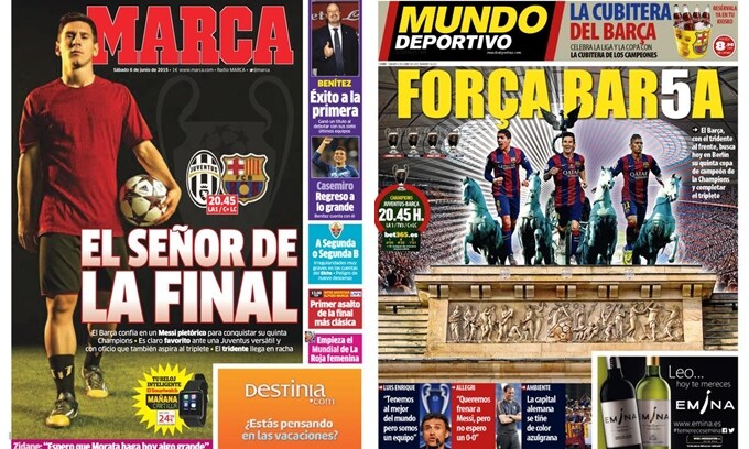 Febbre Champions in Spagna: le prime pagine dei quotidiani sportivi