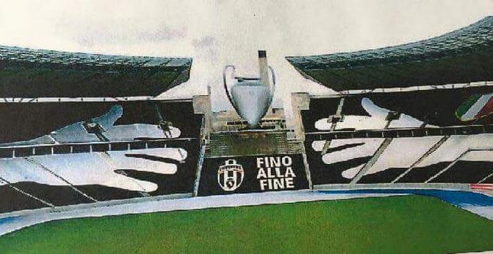 Champions: «Fino alla fine», ecco la coreografia della Juve