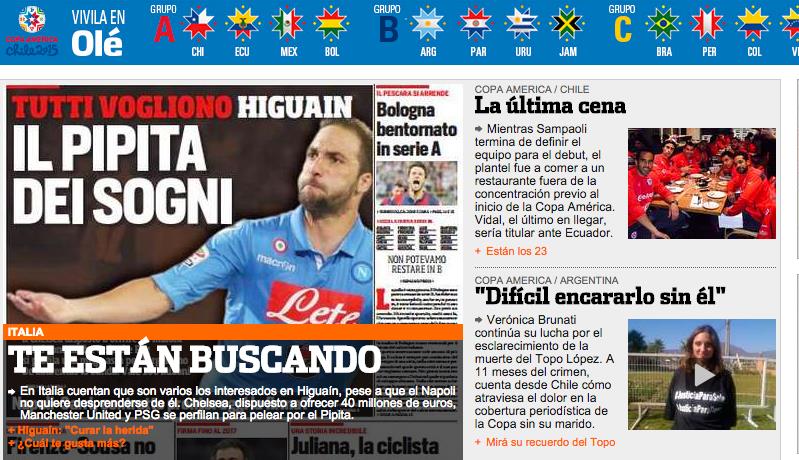 Stampa argentina: «Higuain, ti stanno cercando».