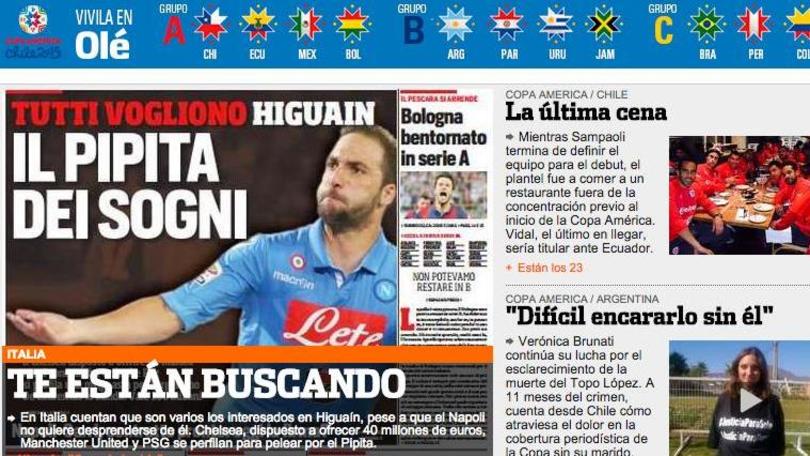 Stampa argentina: «Higuain, ti stanno cercando».