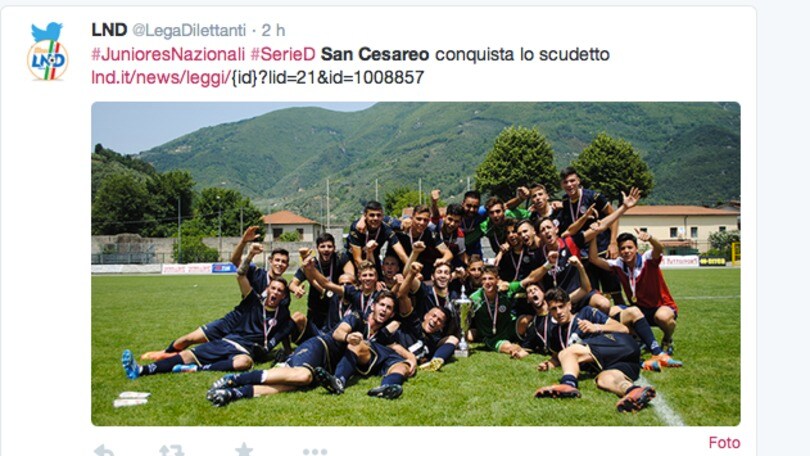San Cesareo campione d'Italia con la Juniores