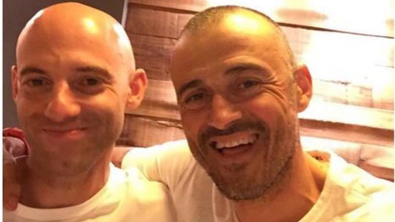 Luis Enrique, dopo la dedica la festa con l'amico della Roma