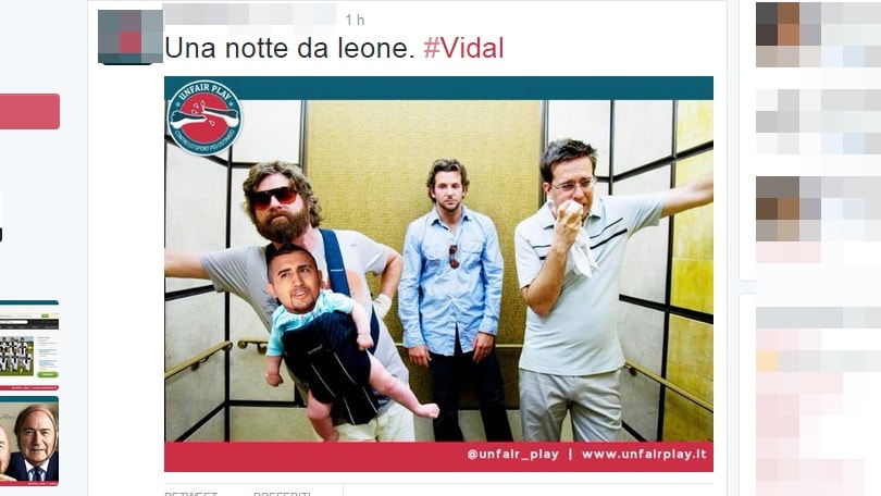 Vidal, le ironie del web sulla sua "notte da leoni"