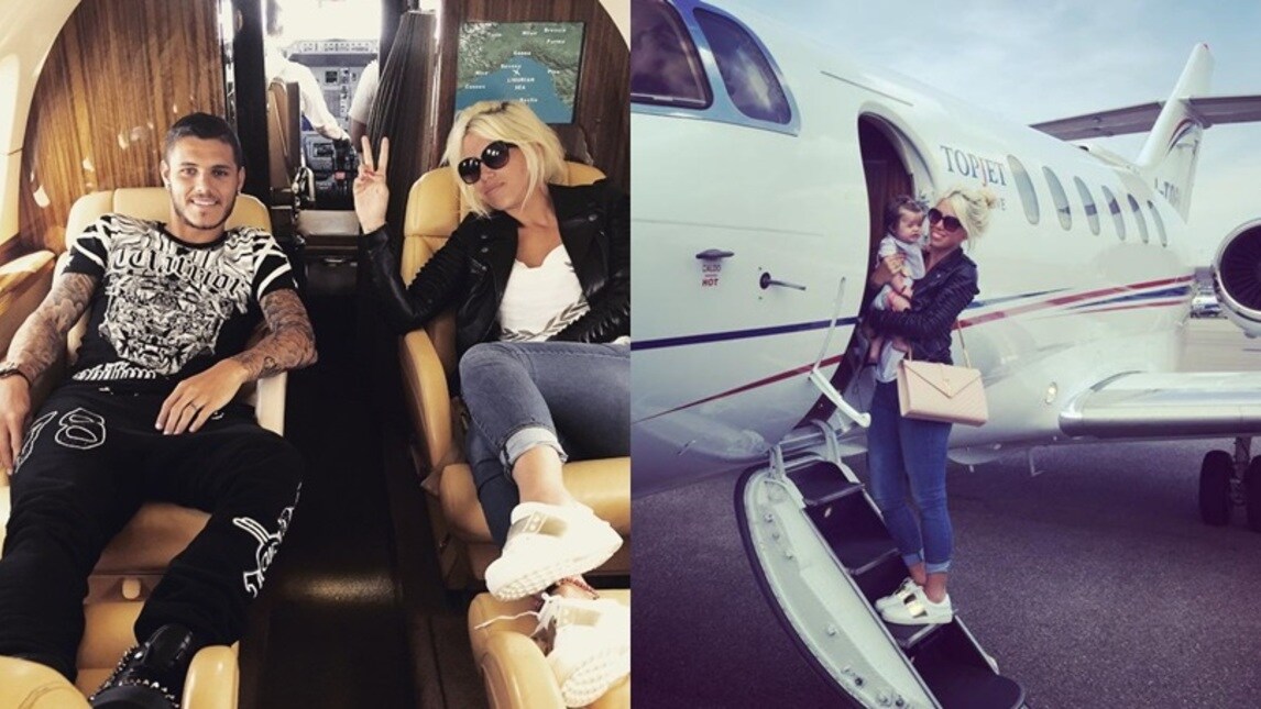 Wanda e Icardi: jet privato per le vacanze in famiglia