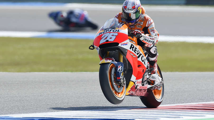 MotoGp, Assen: Pedrosa guida le seconde libere, Rossi 3°
