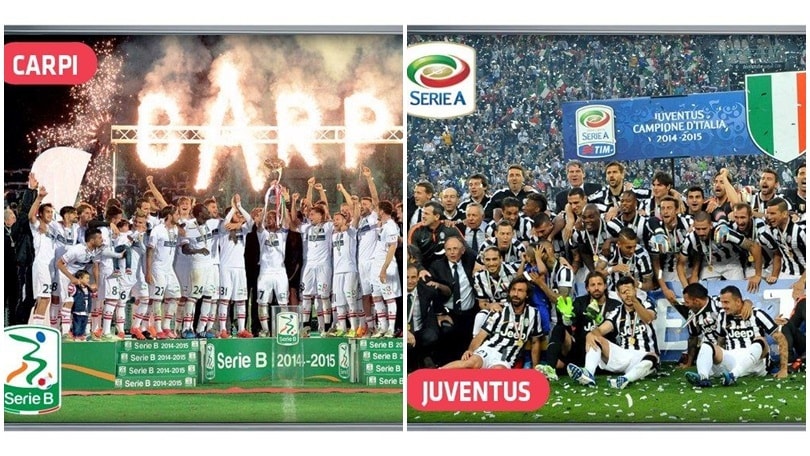Juve e Carpi celebrati sulle figurine Panini