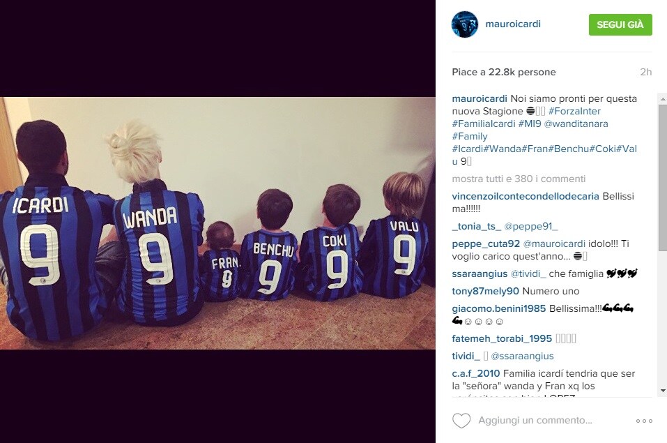 Icardi con Wanda e famiglia: «Siamo pronti per questa stagione»