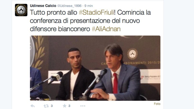 Ali Adnan all'Udinese: «Non temo nessuno»