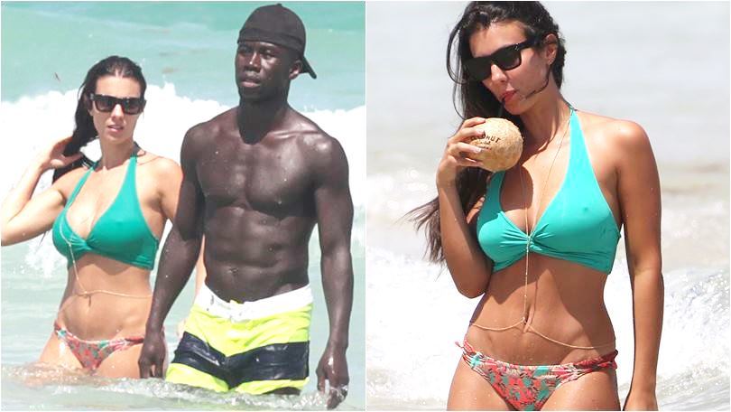 Bacary Sagna e la moglie Ludivine Kadri in vacanza a Miami