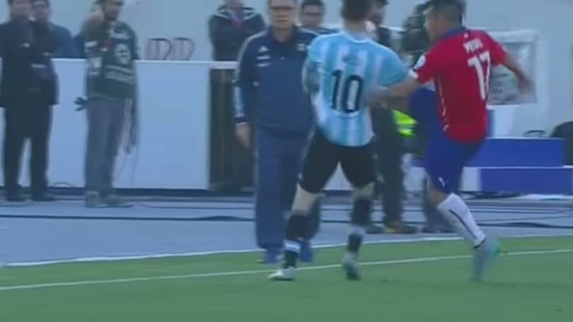 Medel decide di fermare così Messi: che calcione!