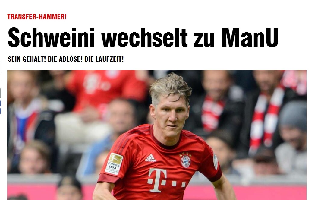 In Germania: «Schweinsteiger al Manchester United, è fatta»