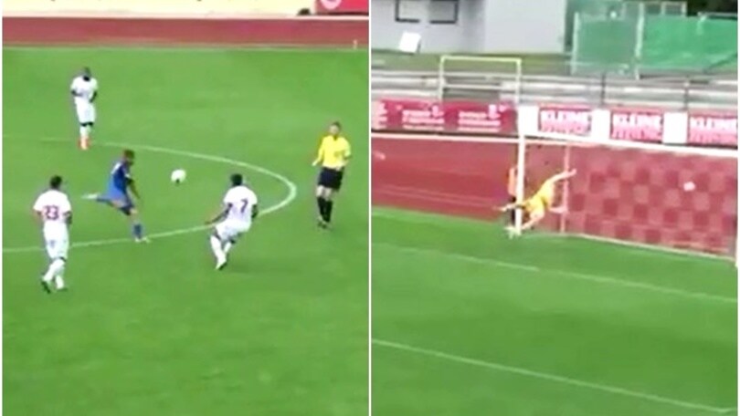 Tiro al volo da centrocampo: gol incredibile!