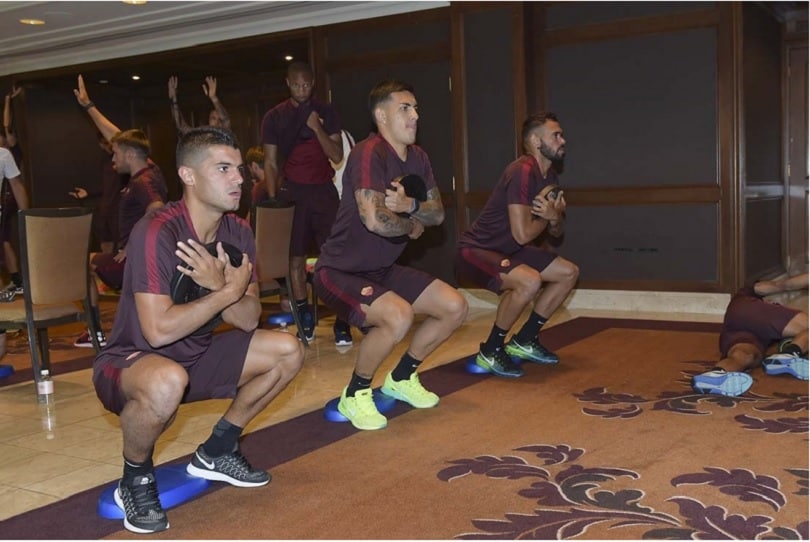 Roma, mattina in palestra nel primo giorno a Melbourne