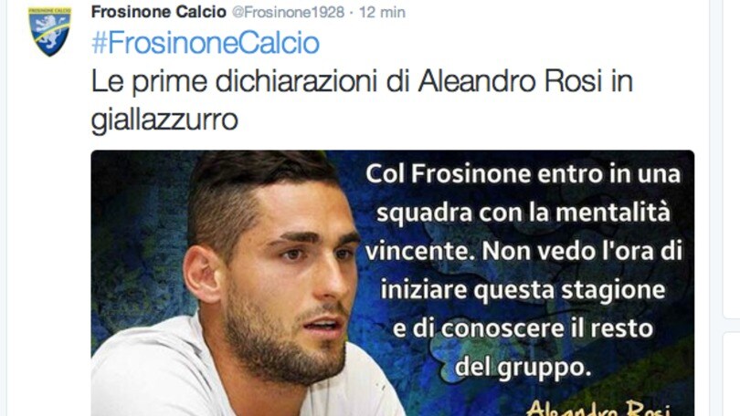 Rosi: «Al Frosinone mentalità vincente»