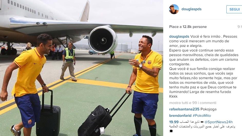 Douglas spinge Adriano verso Roma: «Buona fortuna fratello»