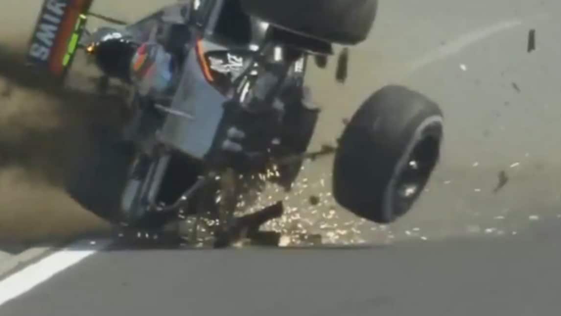 Perez, che paura! Si ribalta a Budapest