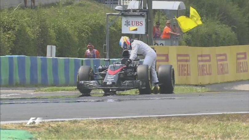 F1, Gp Ungheria: Alonso out, qualifiche interrotte