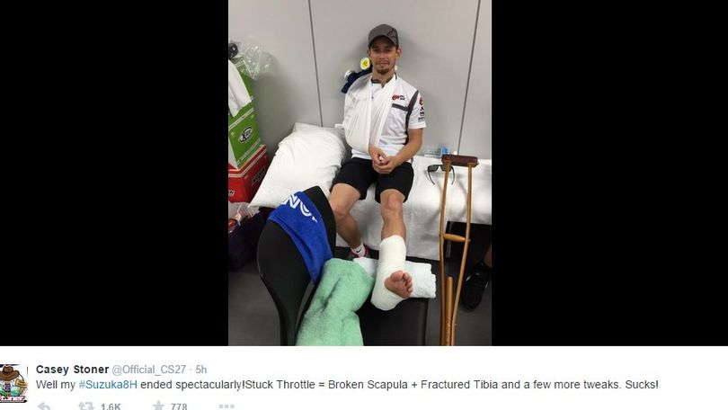 Moto, 8 ore di Suzuka: Stoner, rientro con caduta