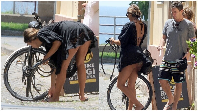 Canalis, relax in Sardegna. Il giro in bici diventa sexy...