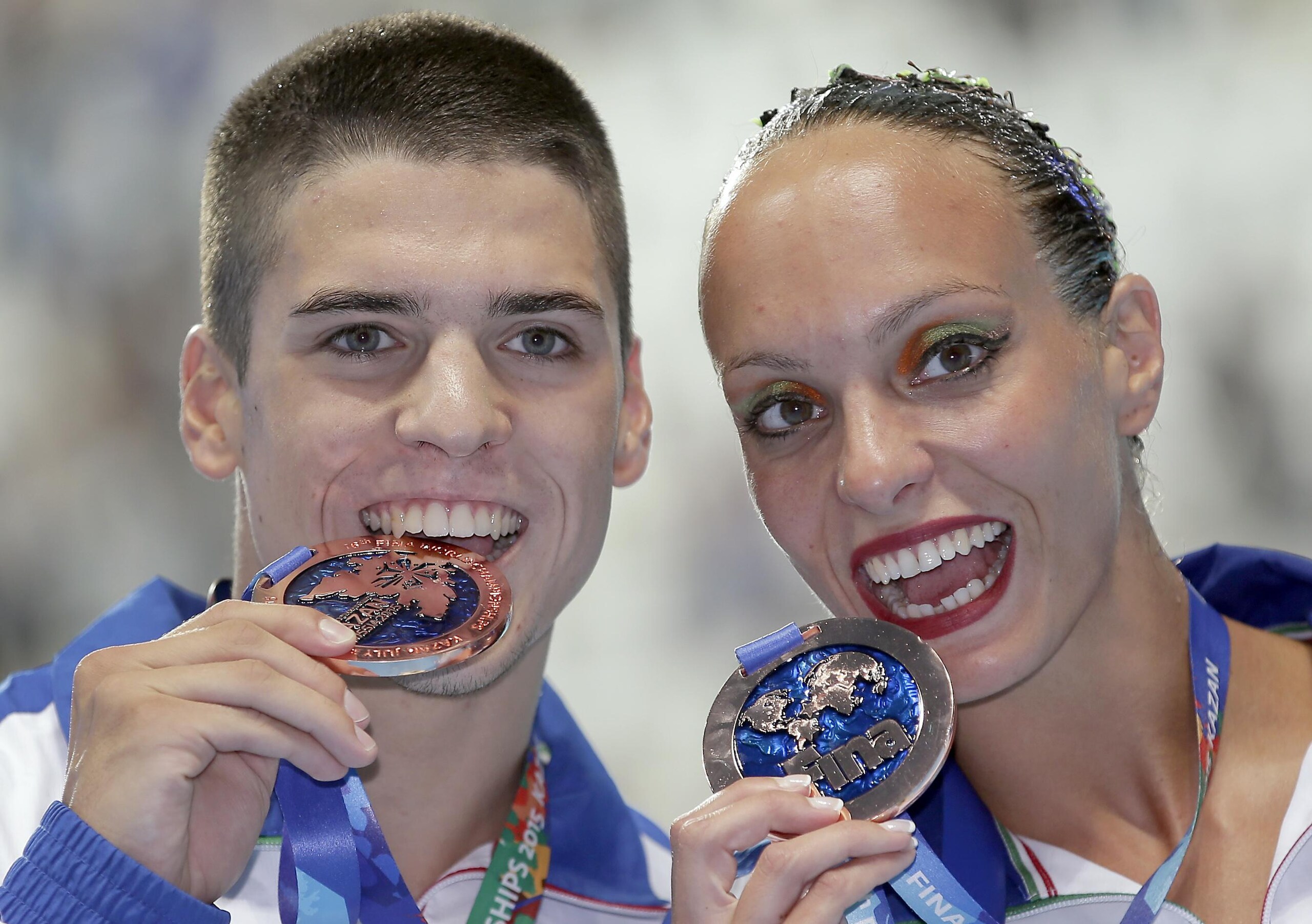 Minisini e Perrupato, bronzo nei mondiali sincro misto libero