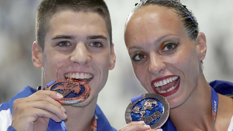 Minisini e Perrupato, bronzo nei mondiali sincro misto libero