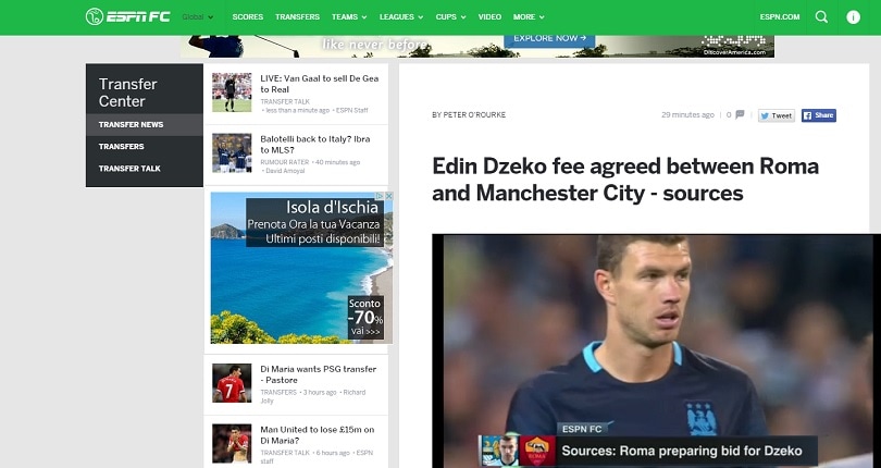 «Dzeko, c'è l'accordo tra City e Roma». E lui retwitta