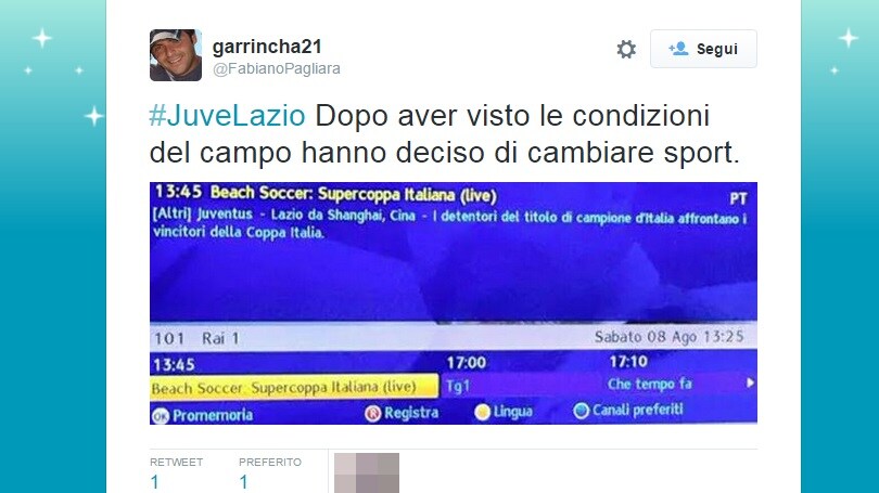 Supercoppa, il "campo di patate" fa ridere il web