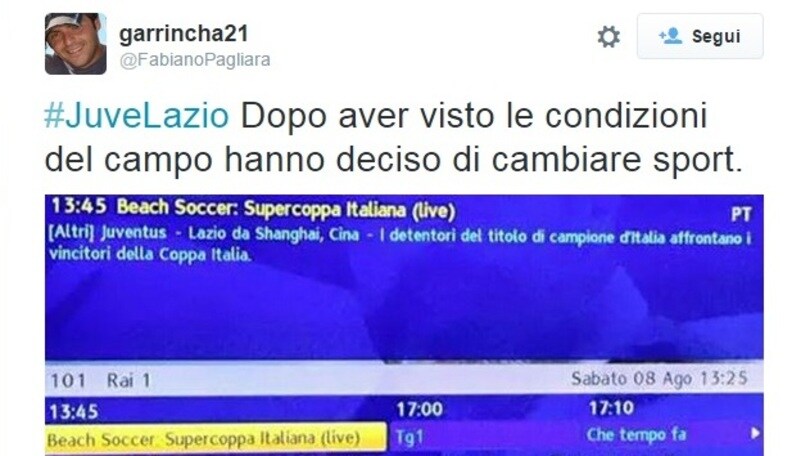 Supercoppa, il "campo di patate" fa ridere il web