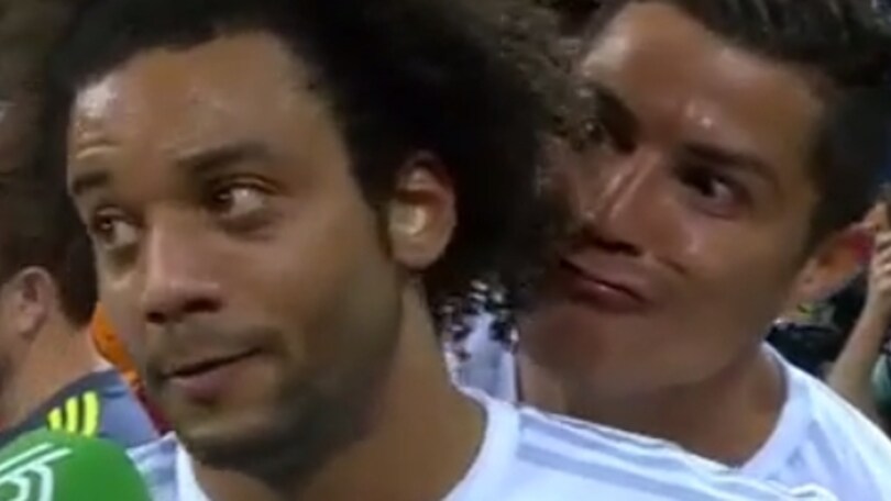 Ronaldo, versacci in diretta a Marcelo