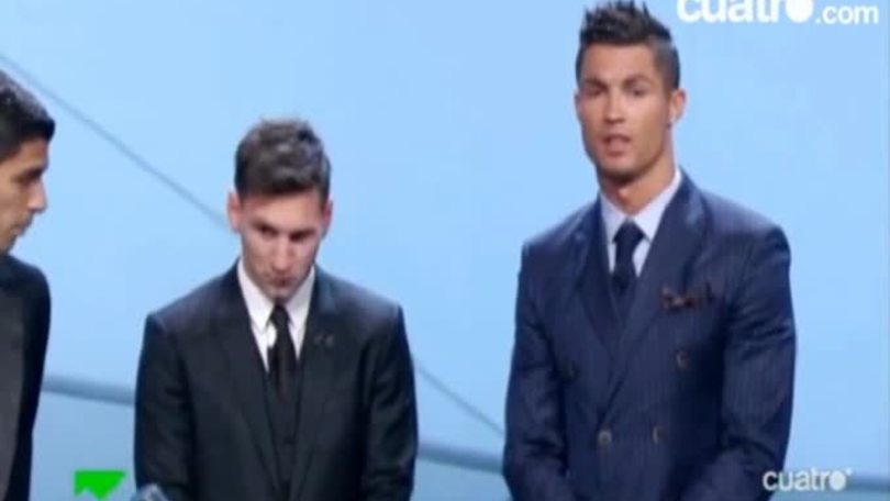 Ronaldo parla, Messi trattiene una risata