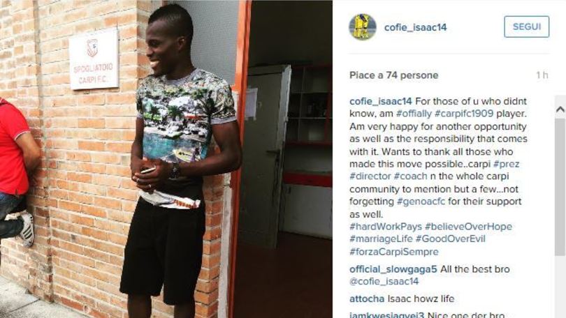 Cofie: «Carpi, sono contento di essere qui»