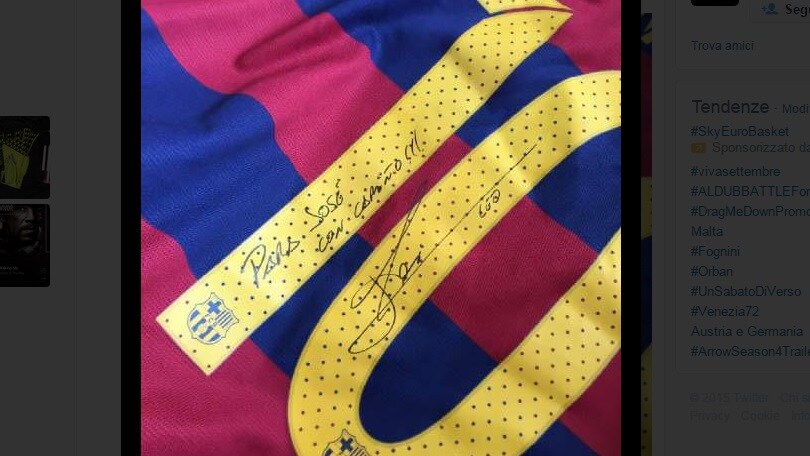 Il figlio di Mou riceve la maglia di Messi: «Sono morto! Il Re!»