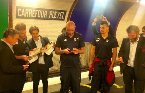 Il Bordeaux al match con il Psg in metro
