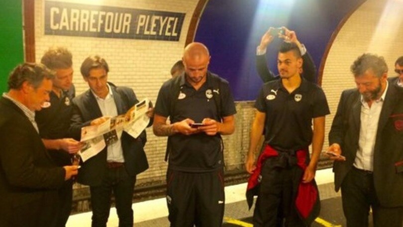Il Bordeaux al match con il Psg in metro