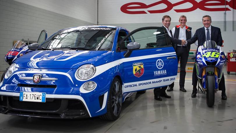 Abarth, tre 695 Yamaha per Rossi, Lorenzo e Jarvis