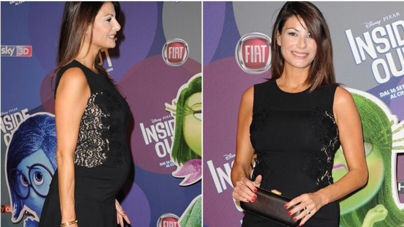 Ilaria D'Amico con il pancione al cinema per "Inside out"