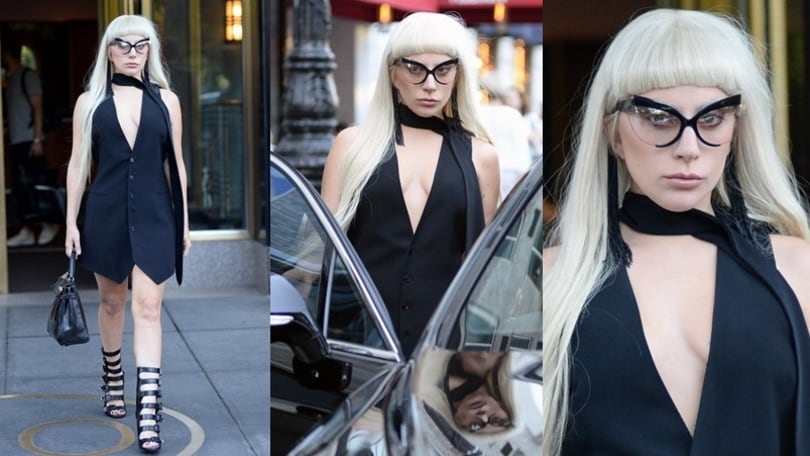 Super scollatura e occhiali a punta: Lady Gaga sorprende ancora