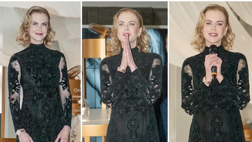 Nicole Kidman in total black a Milano
