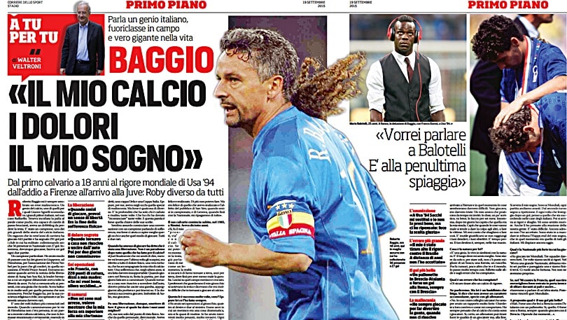 Veltroni intervista Baggio: «Caro Balotelli, ascoltami»