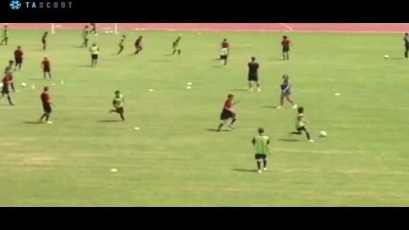 Samuele, un piccolo fenomeno al camp del Barca!