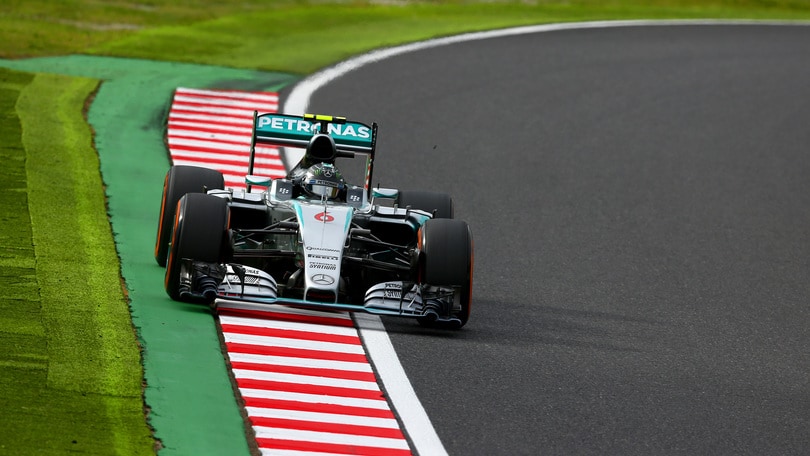 F1 Suzuka: pole a Rosberg, Vettel 4°. Kvyat, che botto!