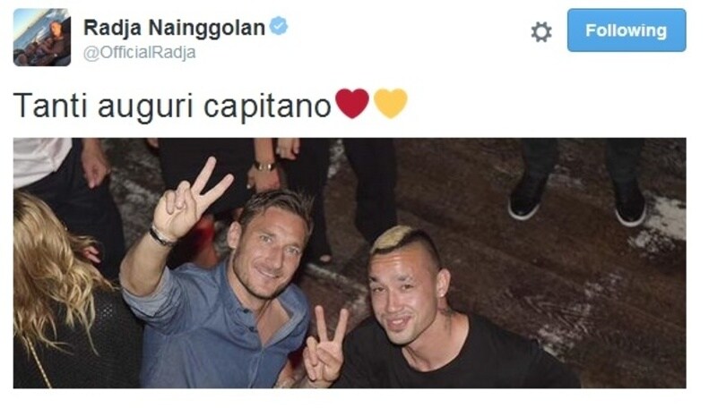 Da Nainggolan a Zanetti: tutti gli auguri 'social' a Totti!