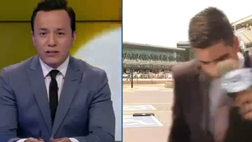 Giornalista investito durante la diretta tv
