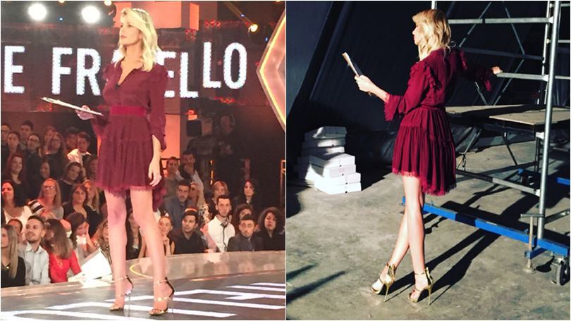 Grande Fratello 14, serata in bordeaux per Alessia Marcuzzi