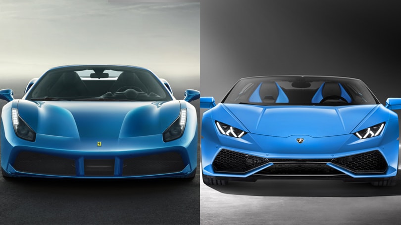 Lamborghini e Ferrari, sfida tra Spider